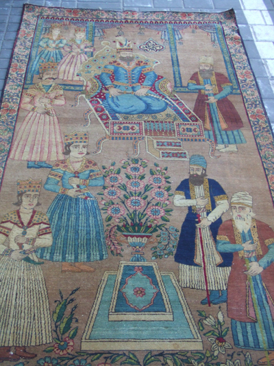 Antique Persian Lavar Kerman Kirman Rug 1870 1880  